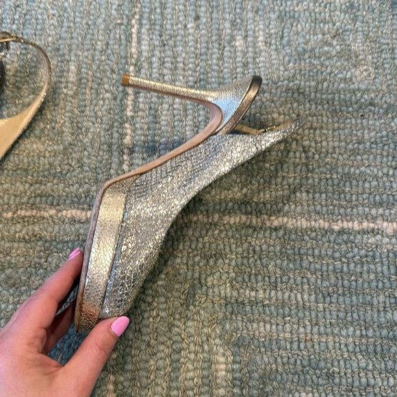 Jimmy Choo Sparkly Silver Heels - Picture 15 of 15
